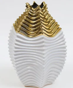 Inspire Me! Home Decor White And Gold Two Tone Vase