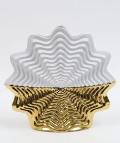 Inspire Me! Home Decor White And Gold Star Dimensional Vase