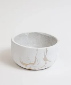Inspire Me! Home Decor White Marble Design Bowl/Vase (2 Sizes)