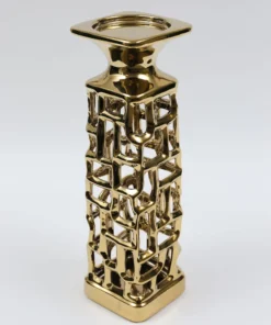 Inspire Me! Home Decor Gold Candle Holder With Dimensional Cut Out Design (2 Sizes)