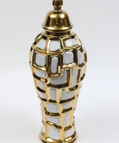 Inspire Me! Home Decor Gold & White Ginger Jar (3 Sizes)