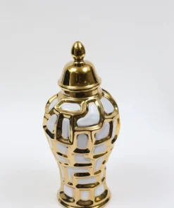 Inspire Me! Home Decor Gold & White Ginger Jar (3 Sizes)