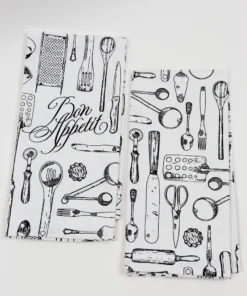 Inspire Me! Home Decor Set Of 2 Black And White Kitchen Utensil Towels (3 Styles)