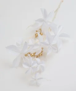 Inspire Me! Home Decor White Leaf Stem With Gold Berries