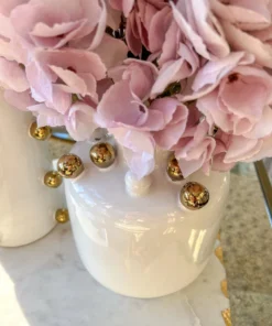 Inspire Me! Home Decor White Ceramic Studded Vase (3 Sizes)