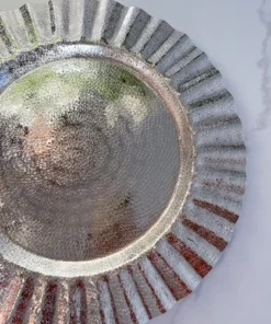 Inspire Me! Home Decor Silver Ripple Charger Plate