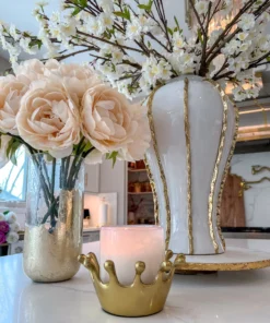 Inspire Me! Home Decor Gold Crown Candle Holder