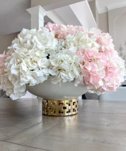 Inspire Me! Home Decor Extra Large White Ceramic Bowl With Gold Cutout Detail