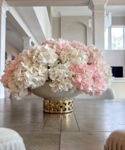 Inspire Me! Home Decor Extra Large White Ceramic Bowl With Gold Cutout Detail