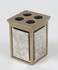 Inspire Me! Home Decor Antique Mirror Patterned Bath Collection (7 Items) Silver