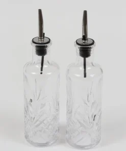 Inspire Me! Home Decor Glass Detailed Oil And Vinegar Dispensers (Set Of 2) KITCHEN