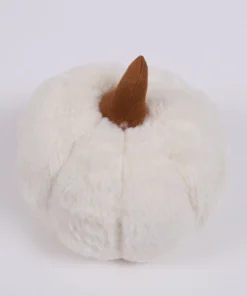 Inspire Me! Home Decor Faux Fur Ivory Pumpkin Pillow