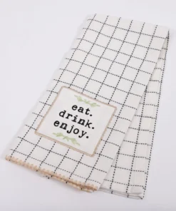 Inspire Me! Home Decor "Eat, Drink, Enjoy" Patterned Kitchen Towel