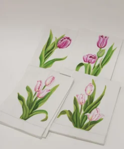 Inspire Me! Home Decor Pink Tulip Kitchen Towels (Set Of 2)