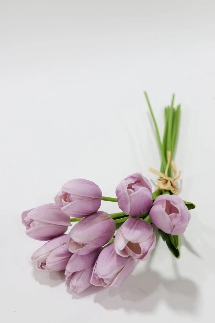 Inspire Me! Home Decor Real Touch Purple Tulip Bundle (3 Shades)