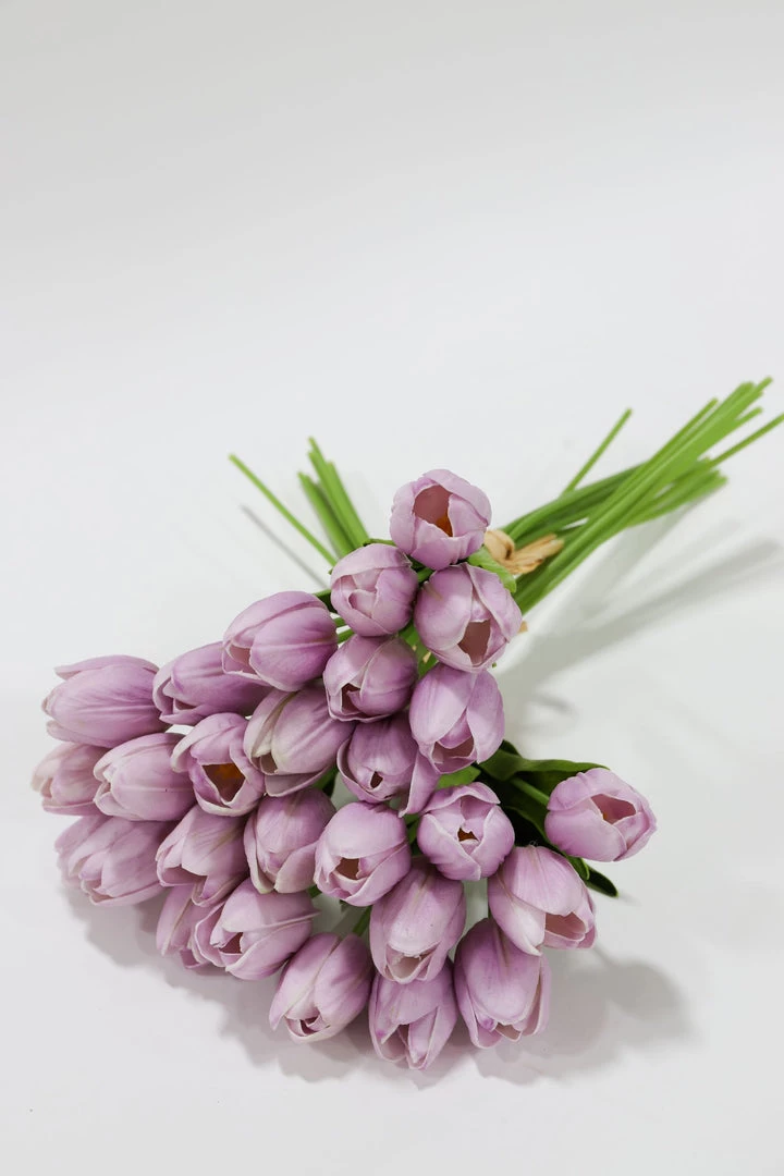 Inspire Me! Home Decor Real Touch Purple Tulip Bundle (3 Shades)