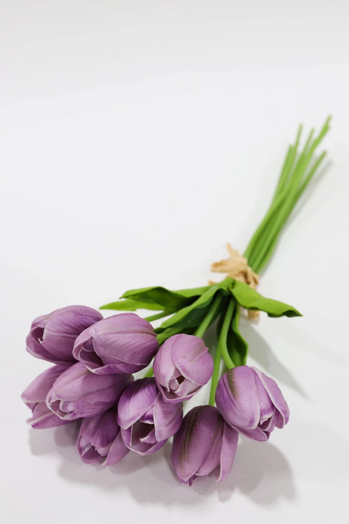 Inspire Me! Home Decor Real Touch Purple Tulip Bundle (3 Shades)