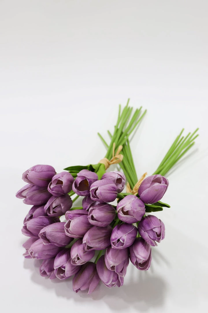 Inspire Me! Home Decor Real Touch Purple Tulip Bundle (3 Shades)