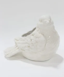 Inspire Me! Home Decor SEASONAL White Outdoor/Indoor Bird Planter/Vase