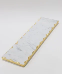 Inspire Me! Home Decor Marble Metallic Edged Rectangle Tray (2 Colors)
