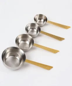 Inspire Me! Home Decor Measuring Cups With Mosaic Design Gold Handle