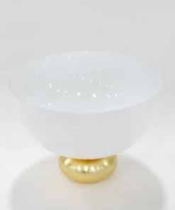 Inspire Me! Home Decor White Glass Bowl With Gold Round Base