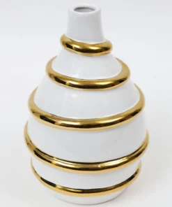 Inspire Me! Home Decor White Porcelain Vase With Stripe Design (2 Colors)