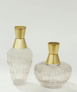 Inspire Me! Home Decor Amber Glass Vase With Gold Neck (2 Sizes)