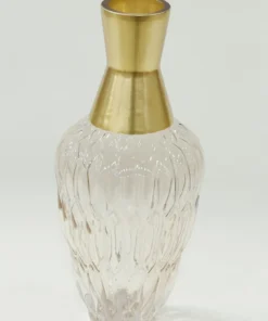 Inspire Me! Home Decor Amber Glass Vase With Gold Neck (2 Sizes)