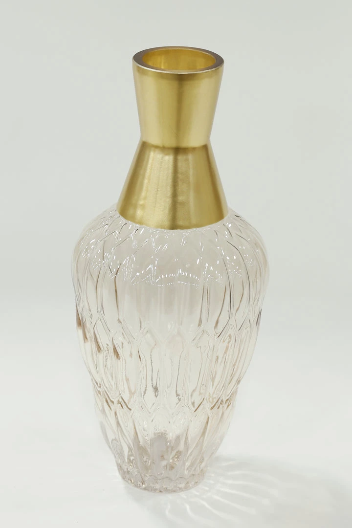 Inspire Me! Home Decor Amber Glass Vase With Gold Neck (2 Sizes)