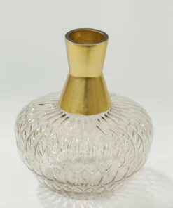 Inspire Me! Home Decor Amber Glass Vase With Gold Neck (2 Sizes)