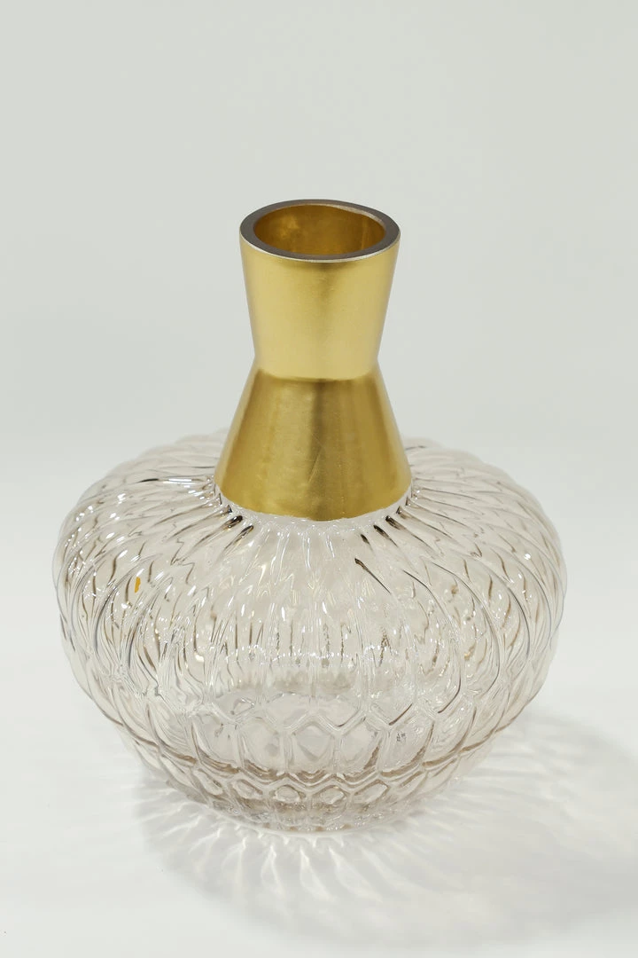 Inspire Me! Home Decor Amber Glass Vase With Gold Neck (2 Sizes)