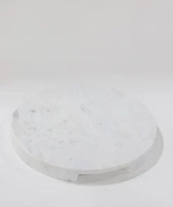 Inspire Me! Home Decor Round Marble Tray With Handle Grooves