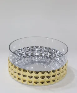 Inspire Me! Home Decor Oversized Gold Studded Glass Bowl
