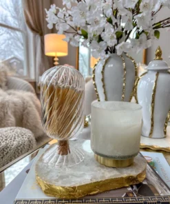 Inspire Me! Home Decor Metallic Gold Edge Agate Trivet