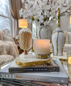 Inspire Me! Home Decor Metallic Gold Edge Agate Trivet