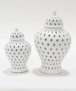 Inspire Me! Home Decor Small White Ginger Jar