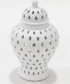 Inspire Me! Home Decor Extra Mini/Miniature White Ginger Jar