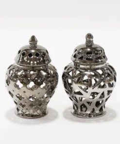 Inspire Me! Home Decor Silver Extra Mini Cut-Out Ginger Jar