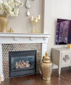 Inspire Me! Home Decor Gold Bead Detailed Candleholder (3 Sizes)