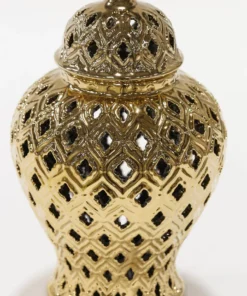 Inspire Me! Home Decor Extra Mini/Miniature Gold Ginger Jar