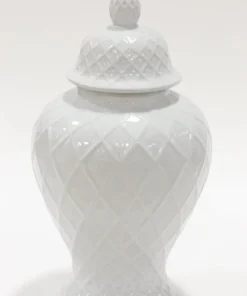 Inspire Me! Home Decor White Lattice Ginger Jar (2 Sizes)