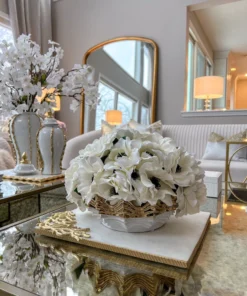 Inspire Me! Home Decor Floral Stems 10" Real Touch White Anemone Bouquet