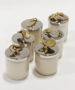 Inspire Me! Home Decor Silver And Gold Detailed Lid Candle- Unscented (6 Styles)
