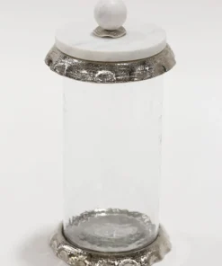 Inspire Me! Home Decor Marble & Silver Hammered Canisters