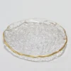 Inspire Me! Home Decor Glass Textured Salad Plate With Gold Trim