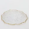 Inspire Me! Home Decor Glass Textured Dinner Plate With Gold Trim