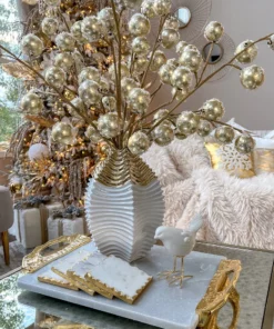 Inspire Me! Home Decor White And Gold Two Tone Vase