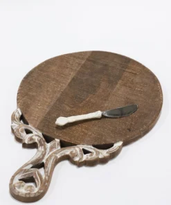 Inspire Me! Home Decor Mango Wood Scroll Handle Serving Trays (2 Styles)