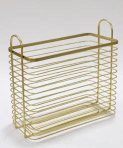 Inspire Me! Home Decor Tall Gold Metal Baskets (Set Of 2)